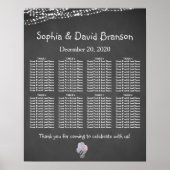 String Lights Mason Jar Chalkboard Sitzplan Poster (Vorne)