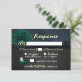 String Lights Mason Jar Firefly Wedding RSVP Cards Karte (Stehend Vorderseite)