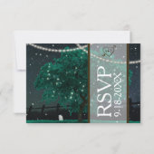 String Lights Mason Jar Firefly Wedding RSVP Cards Karte (Rückseite)