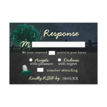 String Lights Mason Jar Firefly Wedding RSVP Cards