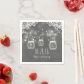 String Lights Mason Jar und Lace Rustikale Hochzei Serviette (Beispiel)