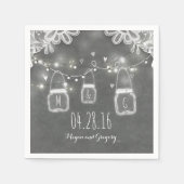 String Lights Mason Jar und Lace Rustikale Hochzei Serviette (Vorderseite)