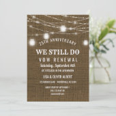 String Lights Mason Jar Vow Renewal Jahrestag Einladung (Stehend Vorderseite)