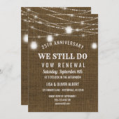 String Lights Mason Jar Vow Renewal Jahrestag Einladung (Vorne/Hinten)