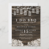 String Lights Mason Jars I DO GRILLEN Paare Dusche Einladung (Vorderseite)