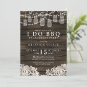 String Lights Mason Jars I DO GRILLEN Paare Dusche Einladung (Stehend Vorderseite)