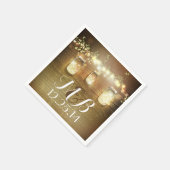 String Lights Mason Jars Rustic Barn Wedding Serviette (Ecke)