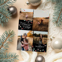 String Lights Merry Bright Christmas Photo Collage