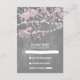String lights Moderne rustikale Hochzeitskarten RS RSVP Karte