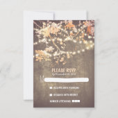 String lights Moderne rustikale Hochzeitskarten RS RSVP Karte (Vorderseite)