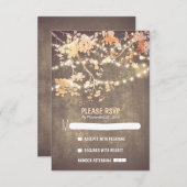 String lights Moderne rustikale Hochzeitskarten RS RSVP Karte (Vorne/Hinten)