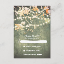 String lights Moderne rustikale Hochzeitskarten RS RSVP Karte