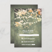 String lights Moderne rustikale Hochzeitskarten RS RSVP Karte (Vorne/Hinten)