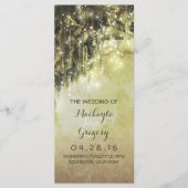 String Lights Moss Branches Wedding Programs Programm (Vorderseite)