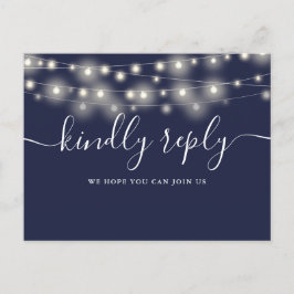 String Lights Navy Blue Song Request UAWG Postcard Einladungspostkarte
