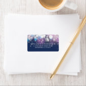 String Lights Navy Hochzeit Adressaufkleber (Insitu)