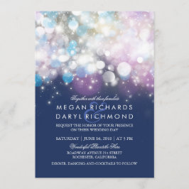 String Lights Navy Hochzeit Einladung