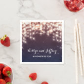 String Lights Navy Hochzeit Serviette (Beispiel)