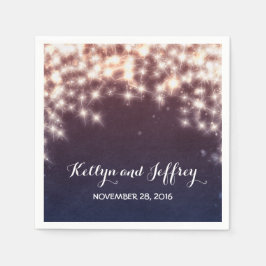 String Lights Navy Hochzeit Serviette