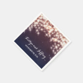 String Lights Navy Hochzeit Serviette (Ecke)