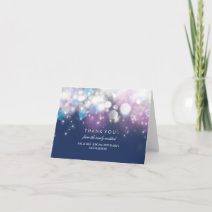 String Lights Navy Wedding Vielen Dank Dankeskarte