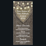 String Lights   Oak Tree Bark Wedding Menu Cards Menükarte<br><div class="desc">String Lights   Oak Tree Barke Wedding Menu Cards - Features ein geschnitztes Herz,  Lichter mit String und winzige Tinkle Lichter verstreut oben. Im Hintergrund befindet sich ein Baumrinde-Hintergrund. Siehe die vollständige Sammlung unten.</div>