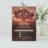 String Lights Oak Tree Country Wedding UAWG RSVP Karte (Stehend Vorderseite)