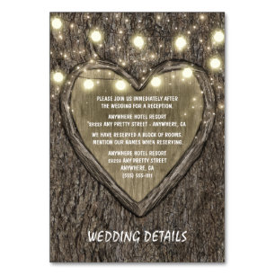 String Lights + Oak Tree Wedding Cards Tischnummer