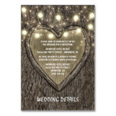 String Lights + Oak Tree Wedding Cards Tischnummer (Vorderseite)