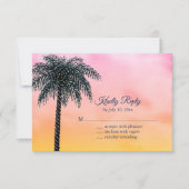 String Lights Palm Tree Sunrise UAWG RSVP Karte (Vorderseite)