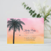 String Lights Palm Tree Sunrise UAWG RSVP Karte (Stehend Vorderseite)