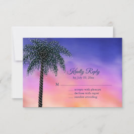 String Lights Palm Tree Sunset UAWG RSVP Karte