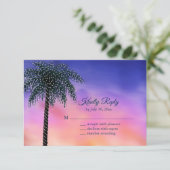 String Lights Palm Tree Sunset UAWG RSVP Karte (Stehend Vorderseite)