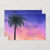 String Lights Palm Tree Sunset UAWG RSVP Karte (Vorne/Hinten)