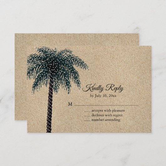 String Lights Palm Tree UAWG Beach Sand RSVP Karte (Vorne/Hinten)