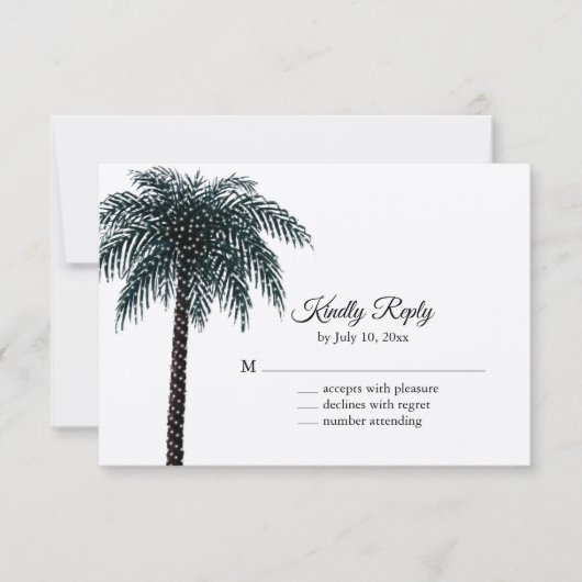 String Lights Palm Tree UAWG on Kraft Paper RSVP Karte (Vorderseite)