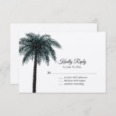 String Lights Palm Tree UAWG on Kraft Paper RSVP Karte (Vorne/Hinten)