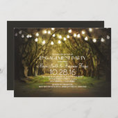 String Lights Path Rustic Engagement Party Einladung (Vorne/Hinten)