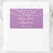 String Lights Pink Taufe Christening Gefallen Rechteckiger Aufkleber (Tasche)