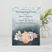 String Lights Pumpkin Ernte Erntedank Dinner Einladung (Stehend Vorderseite)