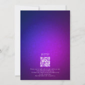 String Lights QR Code Lila Blue Wedding Einladung (Rückseite)
