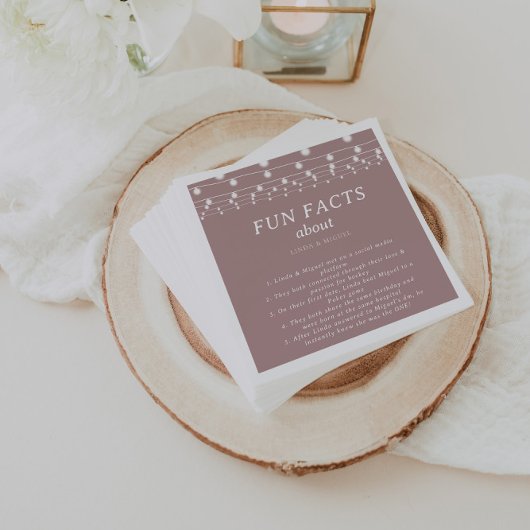 String Lights Rosa Blush Trivia Fun Fakten Hochzei Serviette