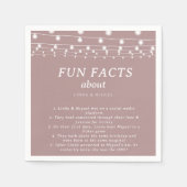 String Lights Rosa Blush Trivia Fun Fakten Hochzei Serviette (Vorderseite)