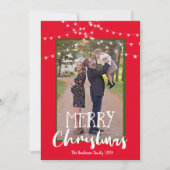 String Lights Rot und Grün Foto Frohe Weihnachten (Vorderseite)