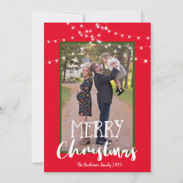 String Lights Rot und Grün Foto Frohe Weihnachten