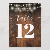 String Lights Rustic Bard Wood Boho Tischnummer (Vorderseite)