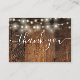 String Lights Rustic Barn Wood Wedding Vielen Dank Platzkarte