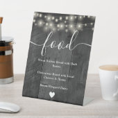 String Lights Rustic Black Barn Wood Food Menü Sockelschild (In SItu)
