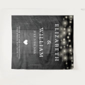 String Lights Rustic Black Wood Foto Background Wandteppich (Vorderseite (Horizontal))