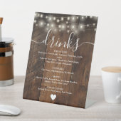String Lights Rustic Boho Barn Wood Drinks Menü Sockelschild (In SItu)